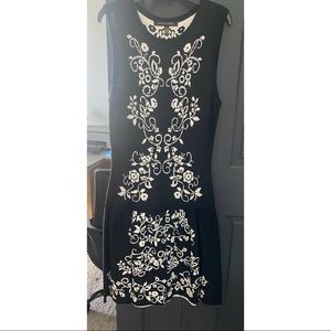 Cynthia Steffe Womens Floral Knit Drop Waist Dress